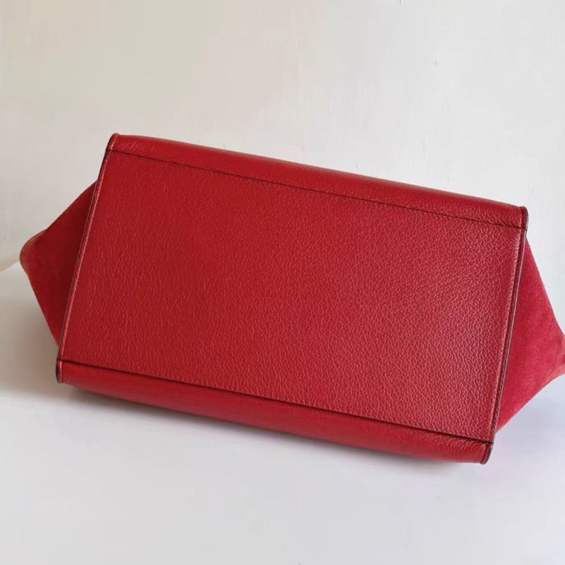 celine 紅色金扣trapeze中號斜背包 婚包 30*25*15,98新 配件塵袋-6