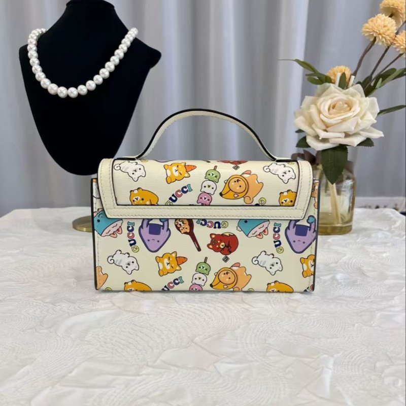 Gucci Padlock 卡通印花手提斜背包 18*10*5 99新 配件塵袋-1