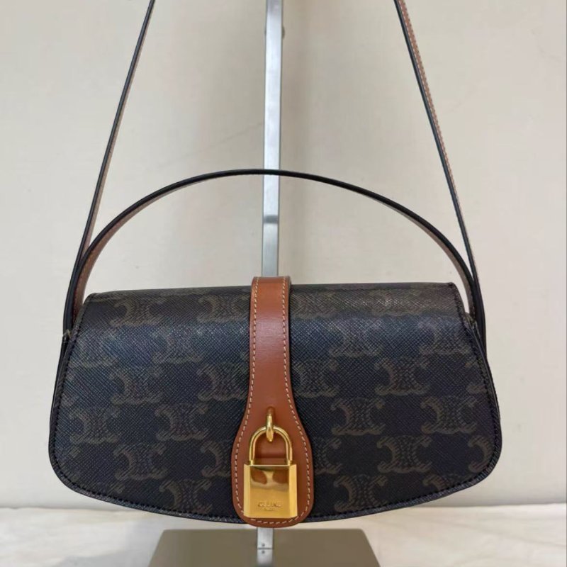 ✨Celine 老花 鎖頭包 Tabou 腋下包/手提包 Triomphe Canvas 98新配件塵袋-0