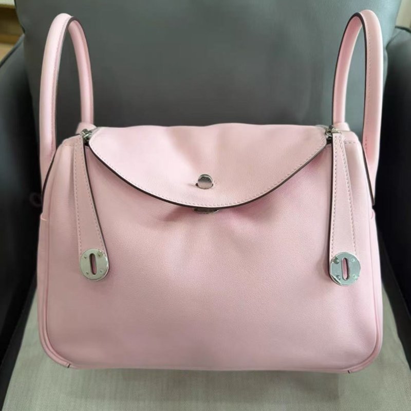Hermes lindy 30 櫻花粉 Swift皮 全新 配件塵袋-0