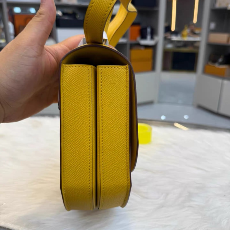 99新 Hermes/愛馬仕 檸檬黃銀扣Mosaique馬賽克 C刻-4