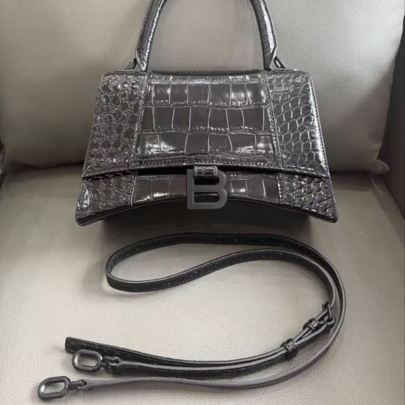 Balenciaga 沙漏黑色鱷魚壓紋 S號 98新 配件塵袋-0