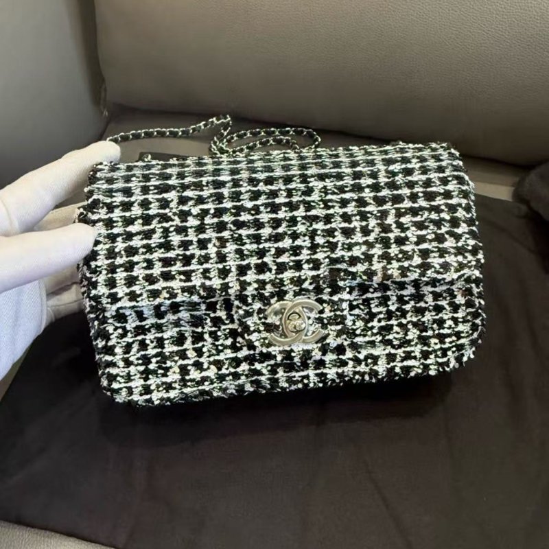 ✨Chanel 25C CF 大mini 亮片小號14x22x7 全新 配件塵袋-0