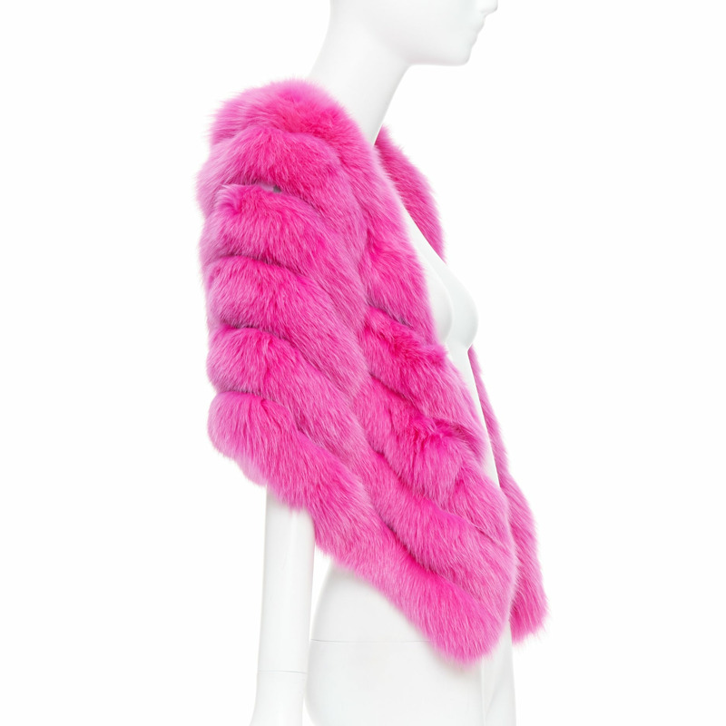 rare CHRISTIAN DIOR John Galliano 2005 Vintage pink fur leopard silk panels shawl-3