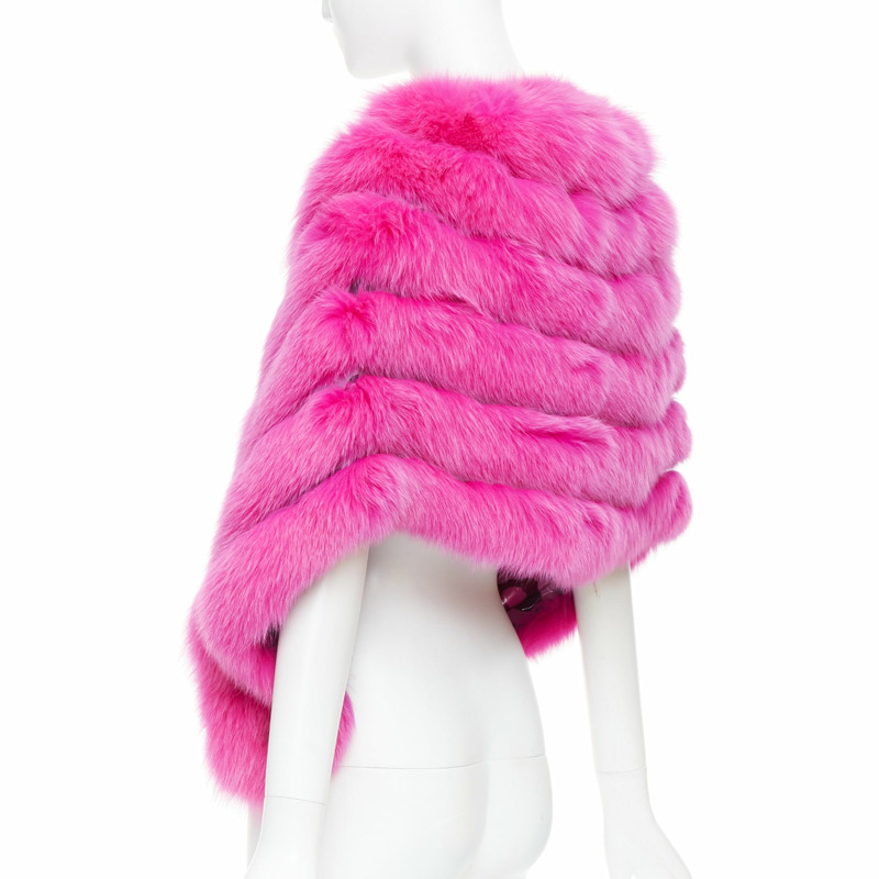 rare CHRISTIAN DIOR John Galliano 2005 Vintage pink fur leopard silk panels shawl-5