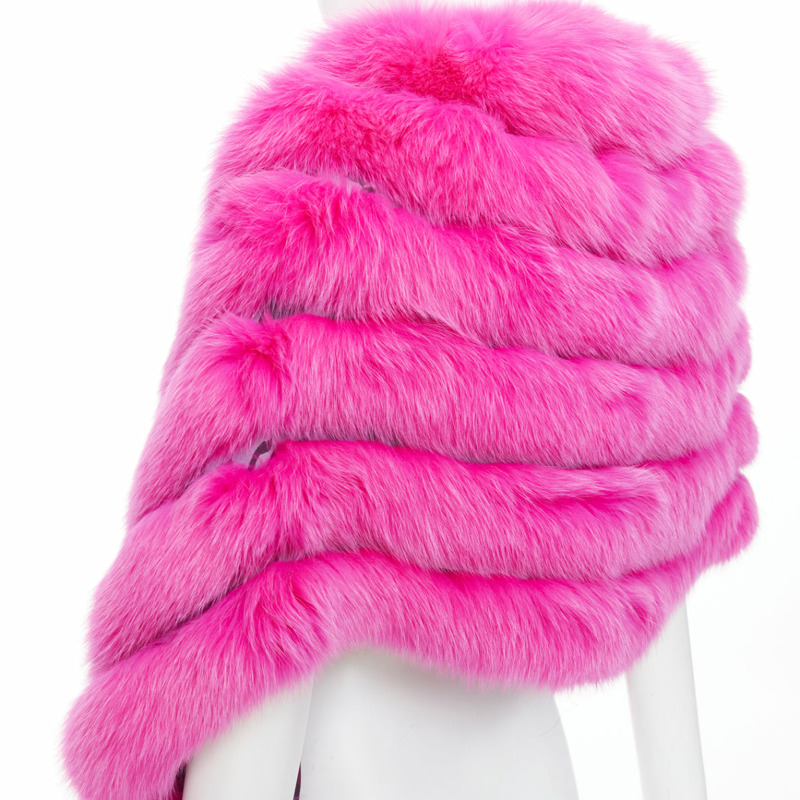 rare CHRISTIAN DIOR John Galliano 2005 Vintage pink fur leopard silk panels shawl-6