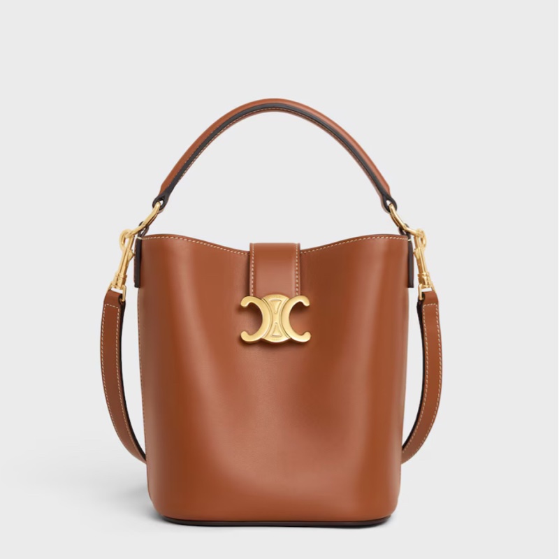 🥰CELINE LOUISE BUCKET 中號光滑小牛皮水桶包❤️-0