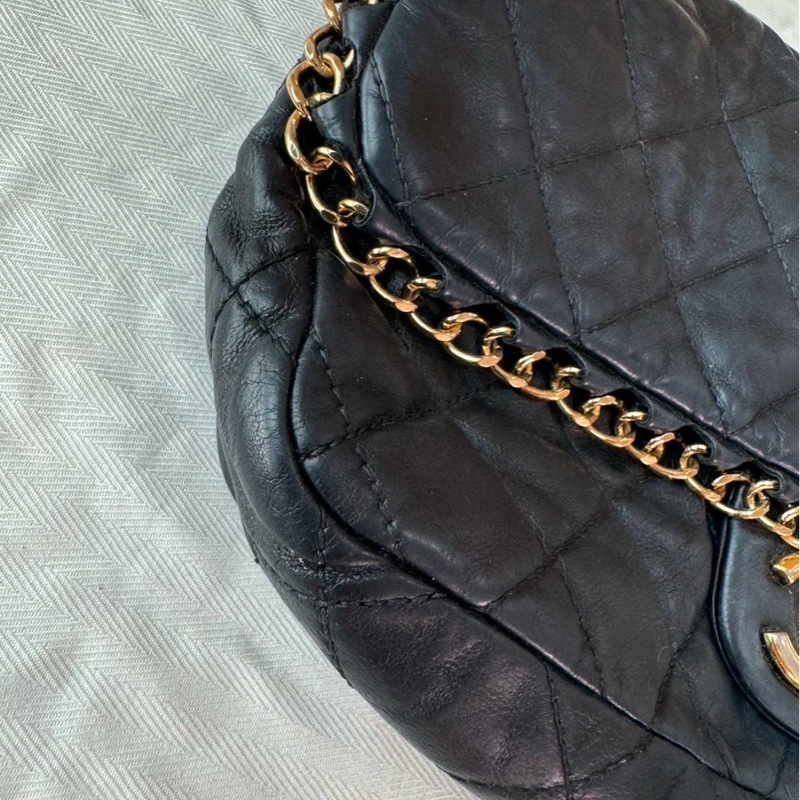 全網最低價‼️Chanel 17開黑金滾邊鏈條cf手提肩背包-20
