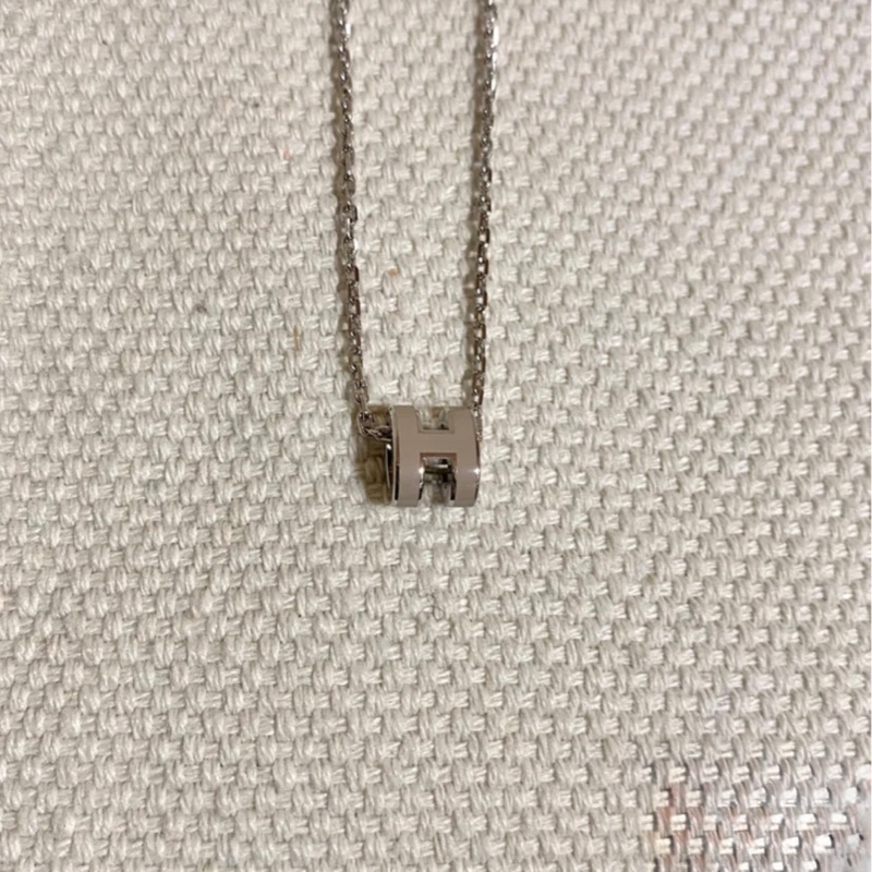 Hermes 迷你h灰銀項鍊-3