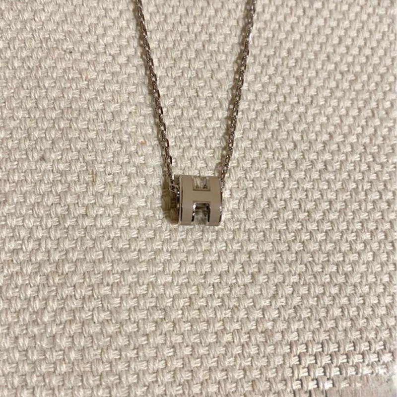 Hermes 迷你h灰銀項鍊-4