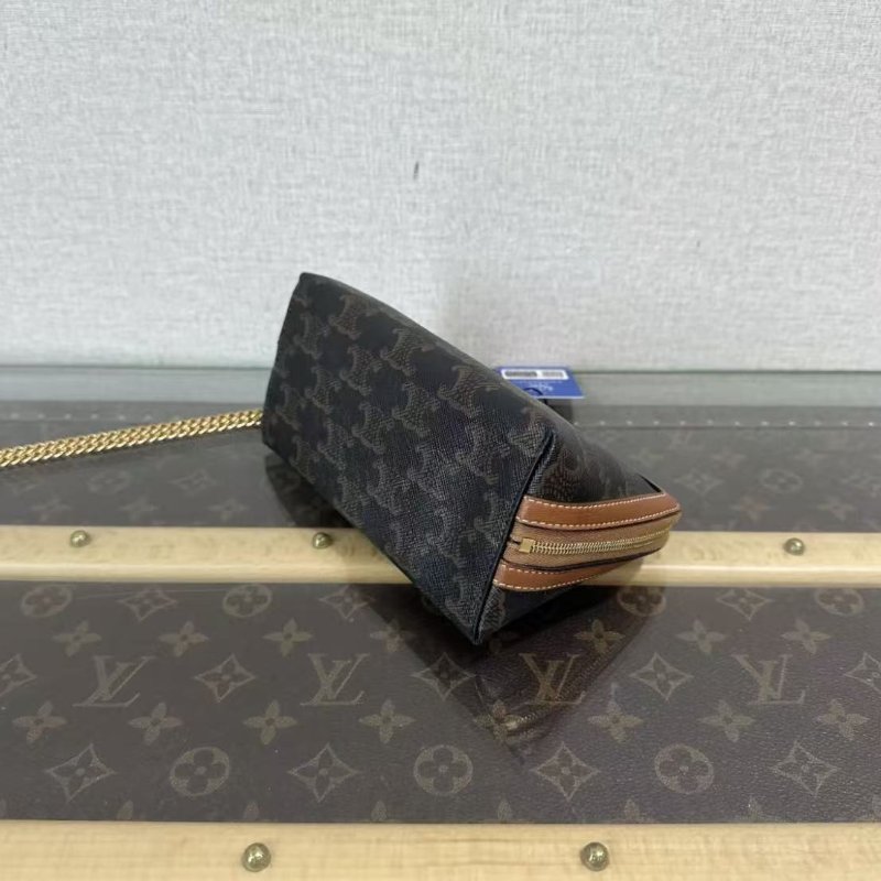 ✨Celine 老花金扣凱旋門貝殼mini鍊條包 16*10*8  98新 配件塵袋-1