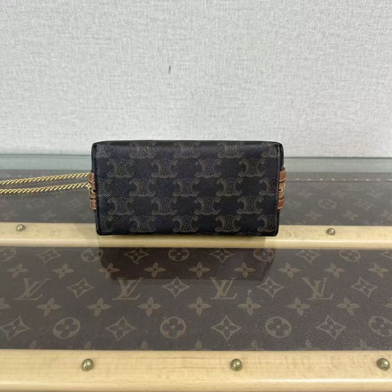 ✨Celine 老花金扣凱旋門貝殼mini鍊條包 16*10*8  98新 配件塵袋-2