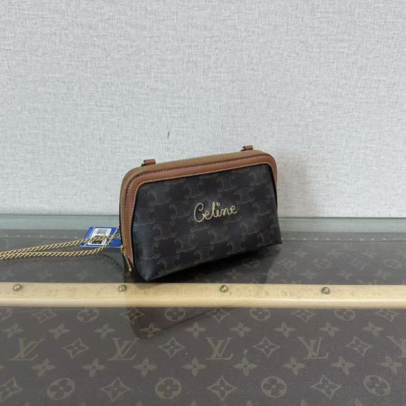 ✨Celine 老花金扣凱旋門貝殼mini鍊條包 16*10*8  98新 配件塵袋-4