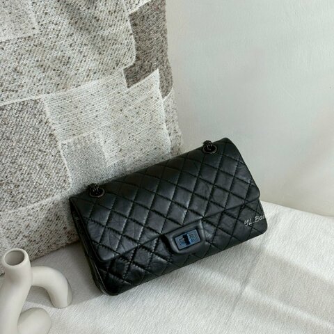 CHANEL So Black黑小牛皮2.55 A37586