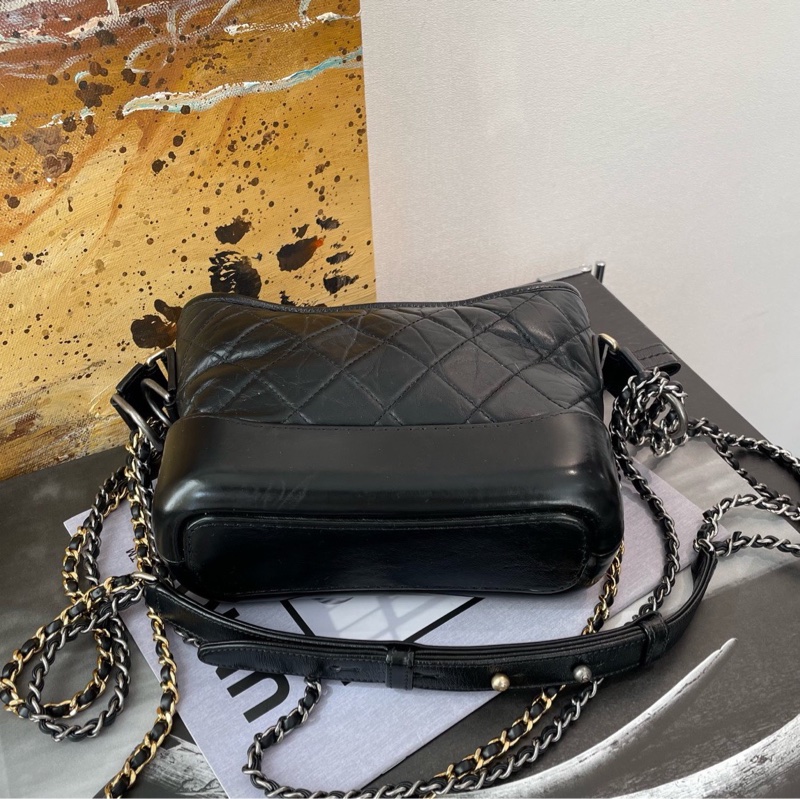 Chanel 香奈兒 流浪 小號 黑金字母 寬肩帶 手柄 重工款 尺寸 約20*15 手提單肩-3