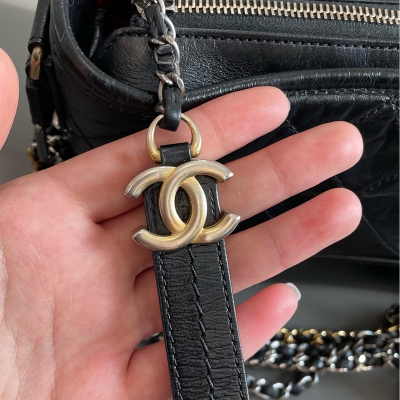Chanel 香奈兒 流浪 小號 黑金字母 寬肩帶 手柄 重工款 尺寸 約20*15 手提單肩-9
