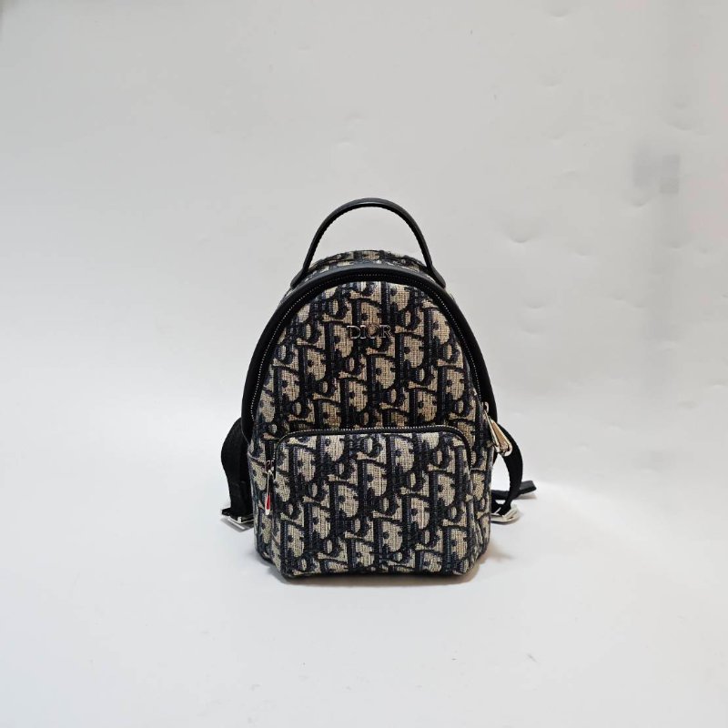 Dior 藍緹花Oblique mini銀釦手提後背包M1524PTZL-0