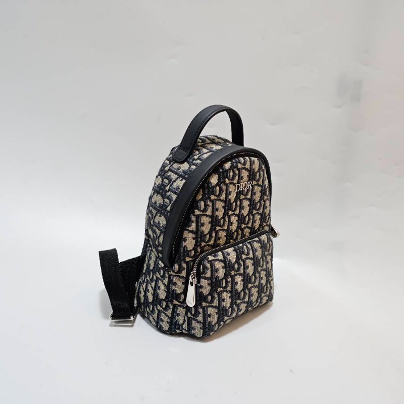 Dior 藍緹花Oblique mini銀釦手提後背包M1524PTZL-1