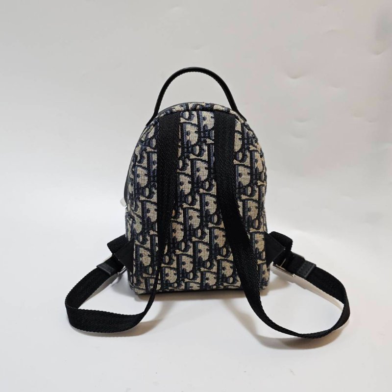 Dior 藍緹花Oblique mini銀釦手提後背包M1524PTZL-2