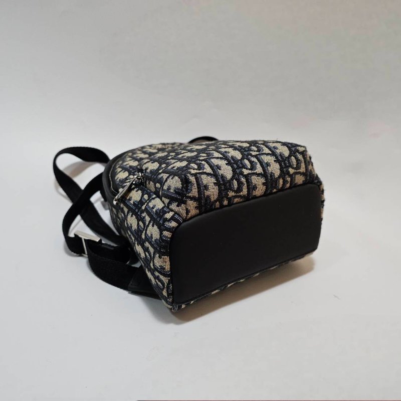Dior 藍緹花Oblique mini銀釦手提後背包M1524PTZL-4