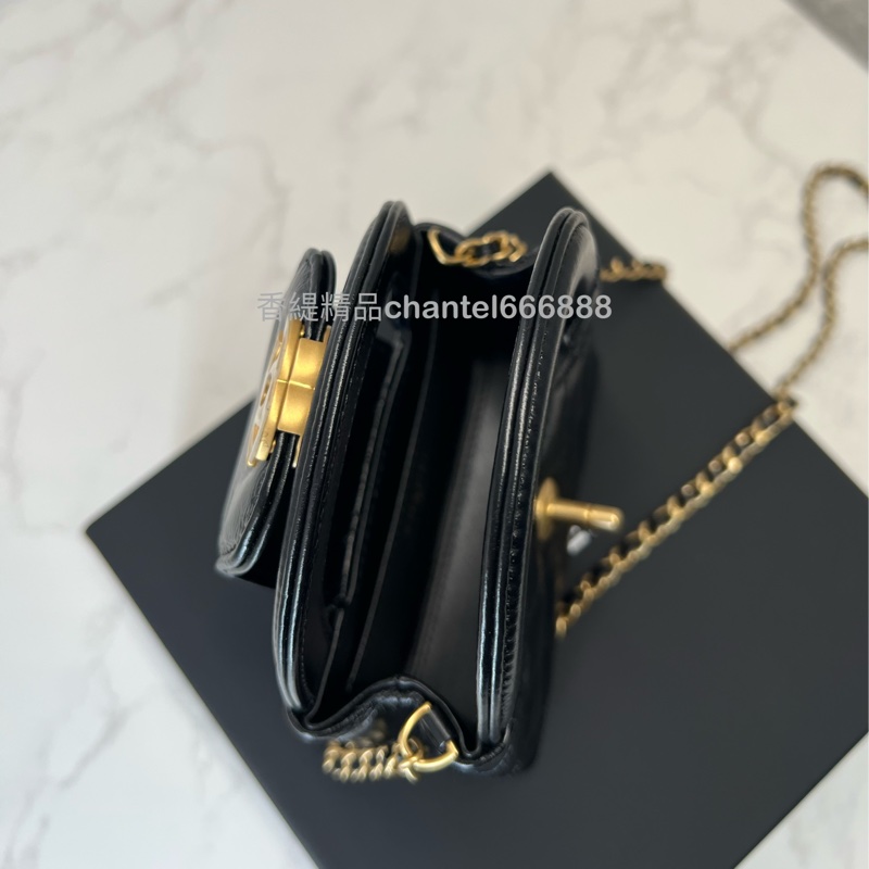 (已售出💗香緹國際精品💗 Chanel Kelly mini 油蠟牛 黑金-8