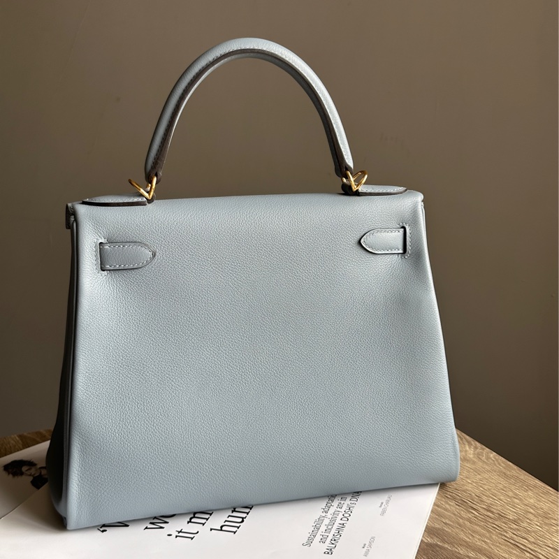 ˗ˏˋ 心動馬卡龍 º· 𓈒꙳ ˖ Hermès Kelly28 J7亞麻藍 Evercolor牛皮 金釦 凱莉包 手提包-3