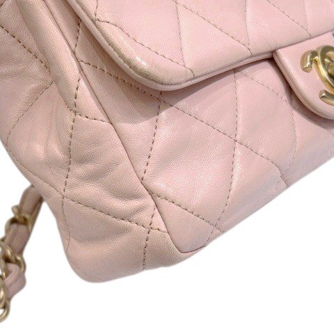 CHANEL 櫻花粉金幣鍊條口蓋肩背包AS4000-13