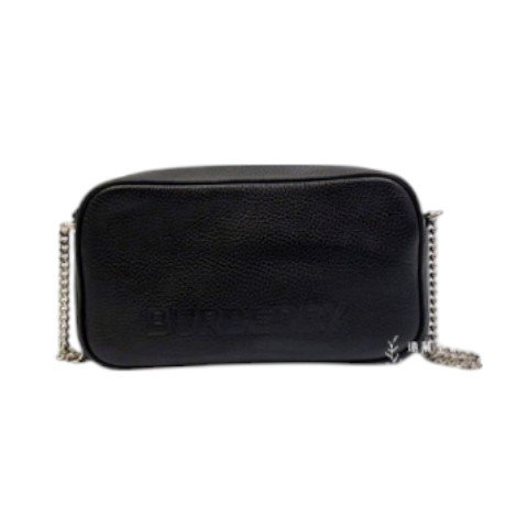 Burberry 黑牛皮壓紋logo相機包-1