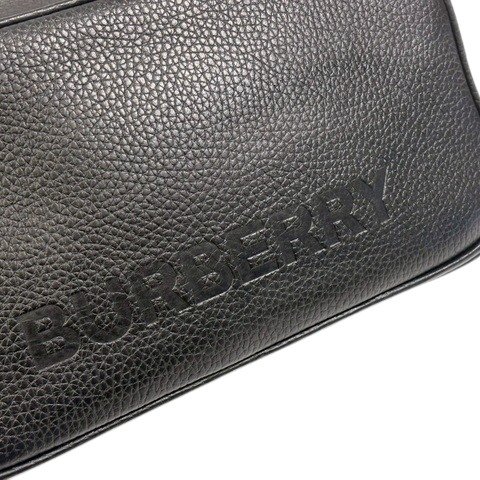 Burberry 黑牛皮壓紋logo相機包-8