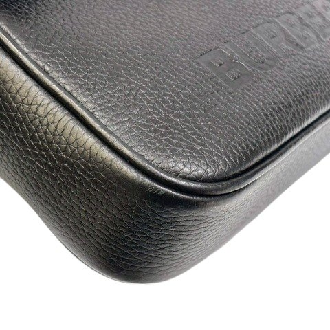 Burberry 黑牛皮壓紋logo相機包-10