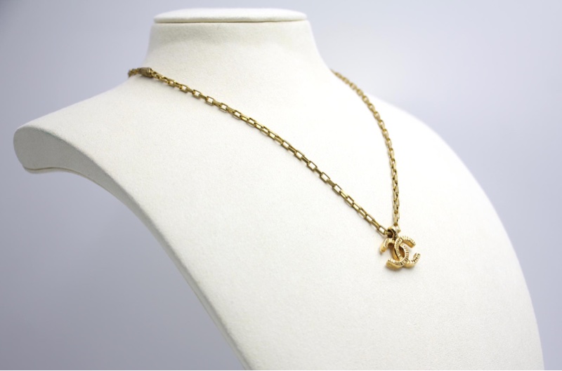 Chanel Vintage 71-80年鍍金直條紋鏈條項鏈-1