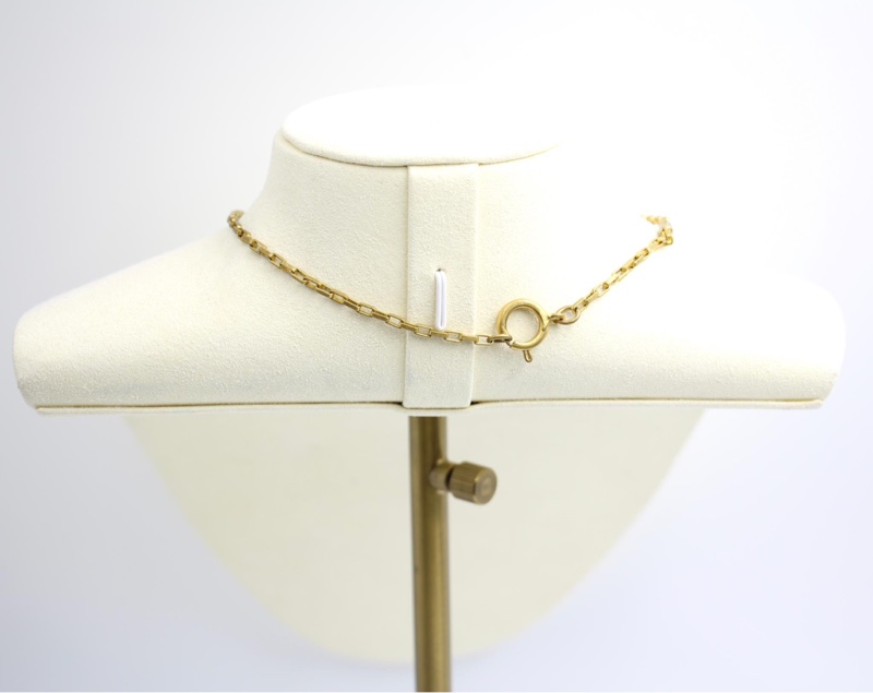 Chanel Vintage 71-80年鍍金直條紋鏈條項鏈-4