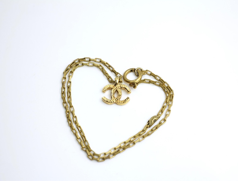 Chanel Vintage 71-80年鍍金直條紋鏈條項鏈-6