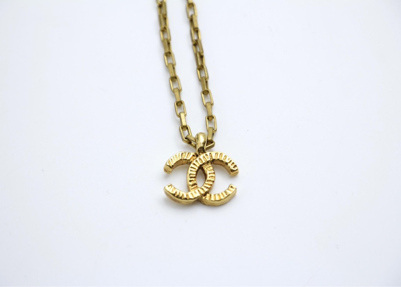 Chanel Vintage 71-80年鍍金直條紋鏈條項鏈-7