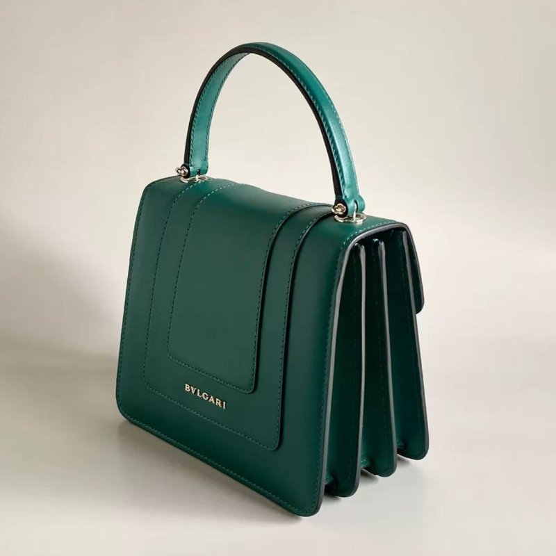 bvlgari 祖母綠蛇頭包風琴包 serpenti forever經典手提鍊條包18*15*9.5cm,99新 配件塵袋盒子-3