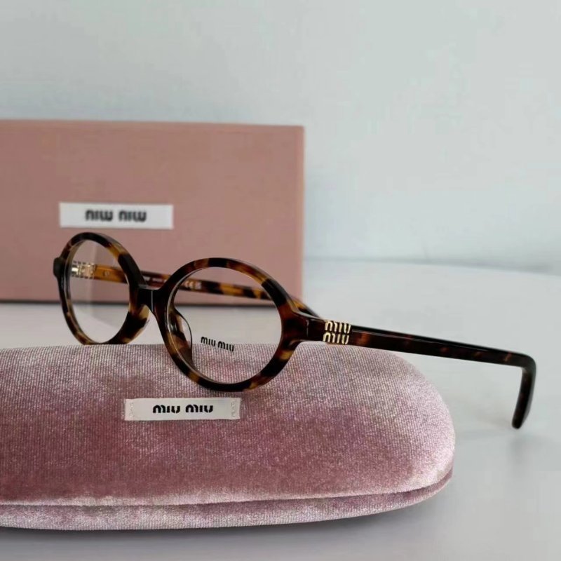 MIU MIU 玳瑁色 平光眼鏡 全新全配-3