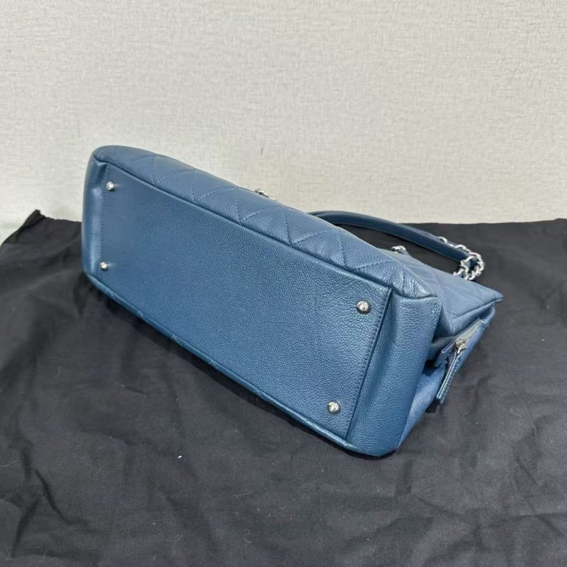 ✨CHANEL 藍銀雙C手提托特包32*24.5*12 98新 配件:塵袋保卡-1