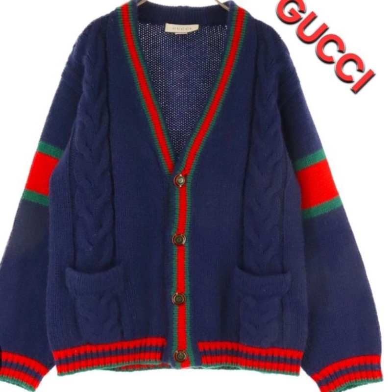 原價4萬／全新品／Gucci羊絨羊毛開襟外套／男女同款-2