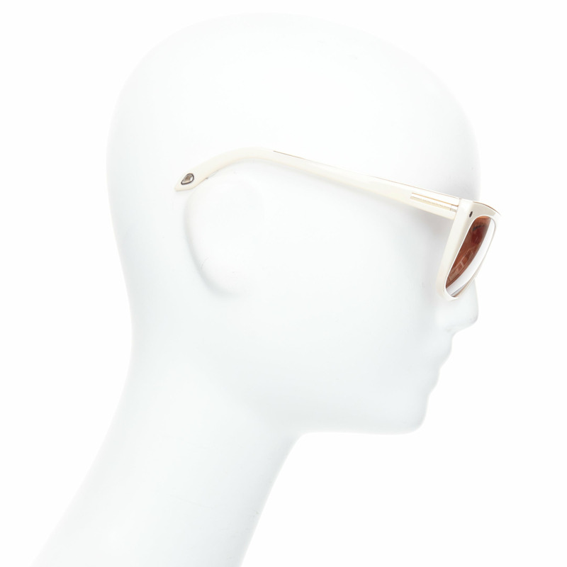 GIVENCHY SGV883 cream acetate gold top logo sunglasses-3