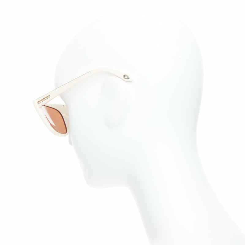 GIVENCHY SGV883 cream acetate gold top logo sunglasses-4