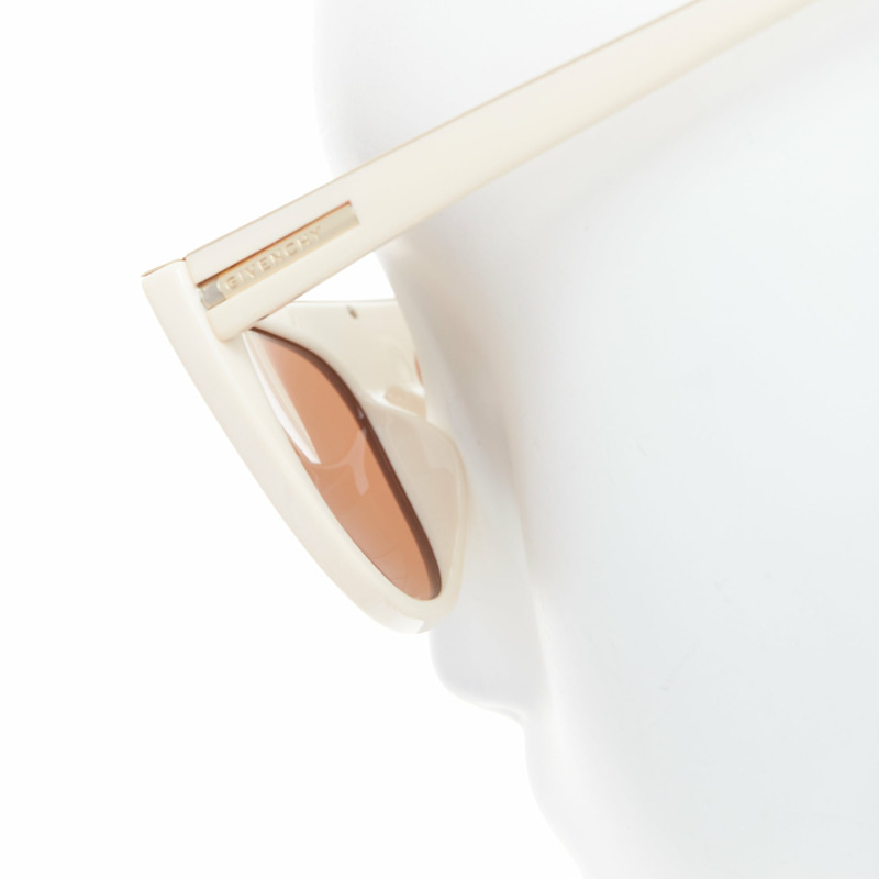 GIVENCHY SGV883 cream acetate gold top logo sunglasses-5