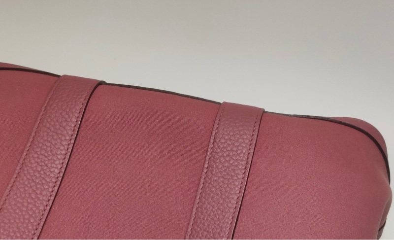 Hermes GP 30手提包帆布 Negonda牛皮银扣G5玫瑰木粉框c刻-4