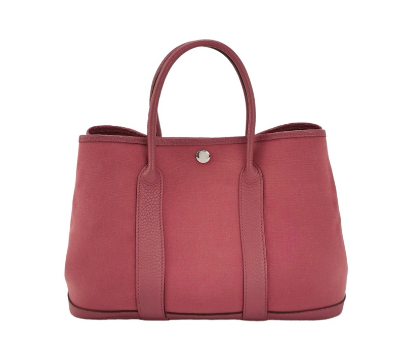 Hermes GP 30手提包帆布 Negonda牛皮银扣G5玫瑰木粉框c刻-10