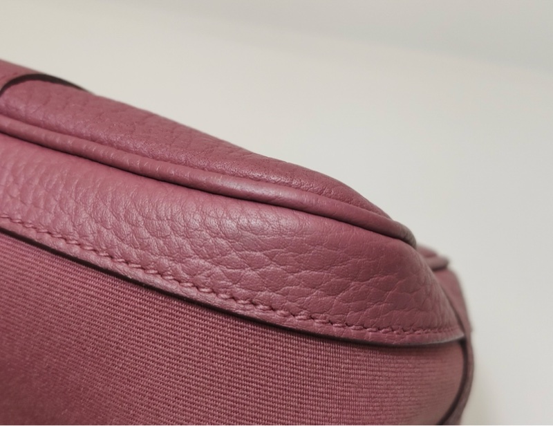 Hermes GP 30手提包帆布 Negonda牛皮银扣G5玫瑰木粉框c刻-15