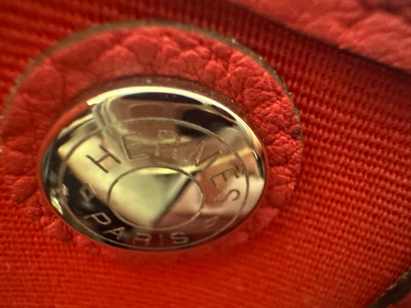 Hermes GP 30手提包帆布 Negonda牛皮银扣G5玫瑰木粉框c刻-19