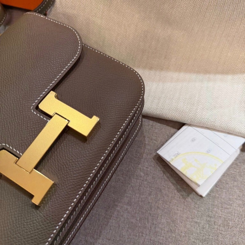愛馬仕 康康19 大象灰 金扣 epsom皮-8