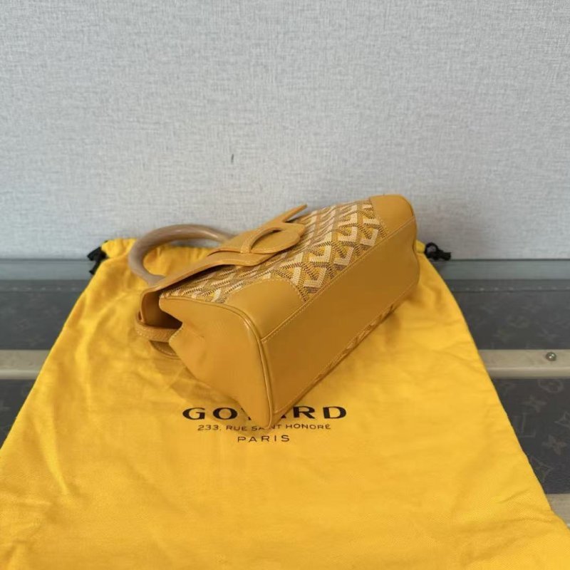 Goyard 木手柄mini黃色肩背斜背包 20*15*7.5 98新 配件塵袋購證-5