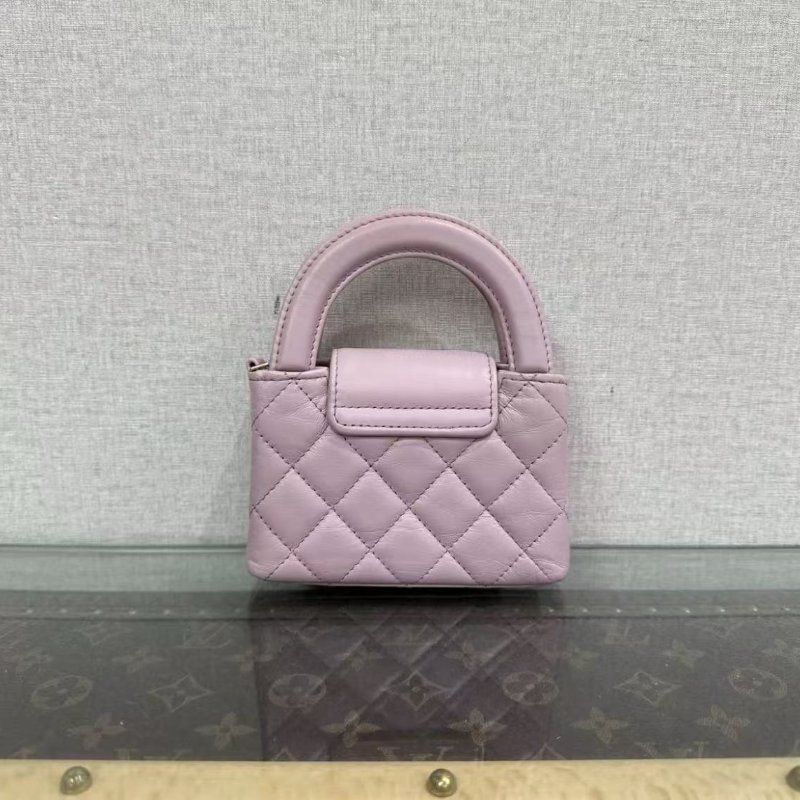 ✨CHANEL Kelly mini nano粉紫色金扣12*8*4 98新配件塵袋-5