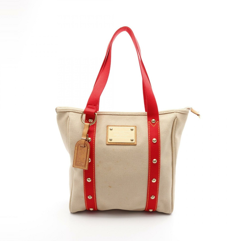 LOUIS VUITTON Cabas 中型單肩包 M40035 安提瓜帆布皮革 二手 LV-0