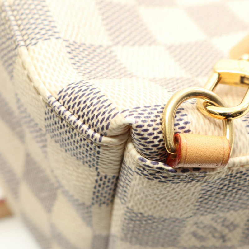 LOUIS VUITTON Speron BB Damier Azur Rucksack 背包 N44026 PVC 塗層帆布皮革白色二手女士-5